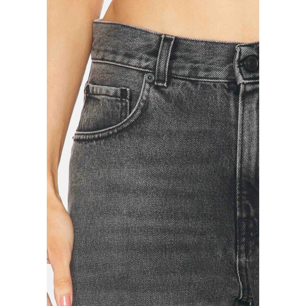 Haikure High-waisted Straight Leg Jeans Black Dames