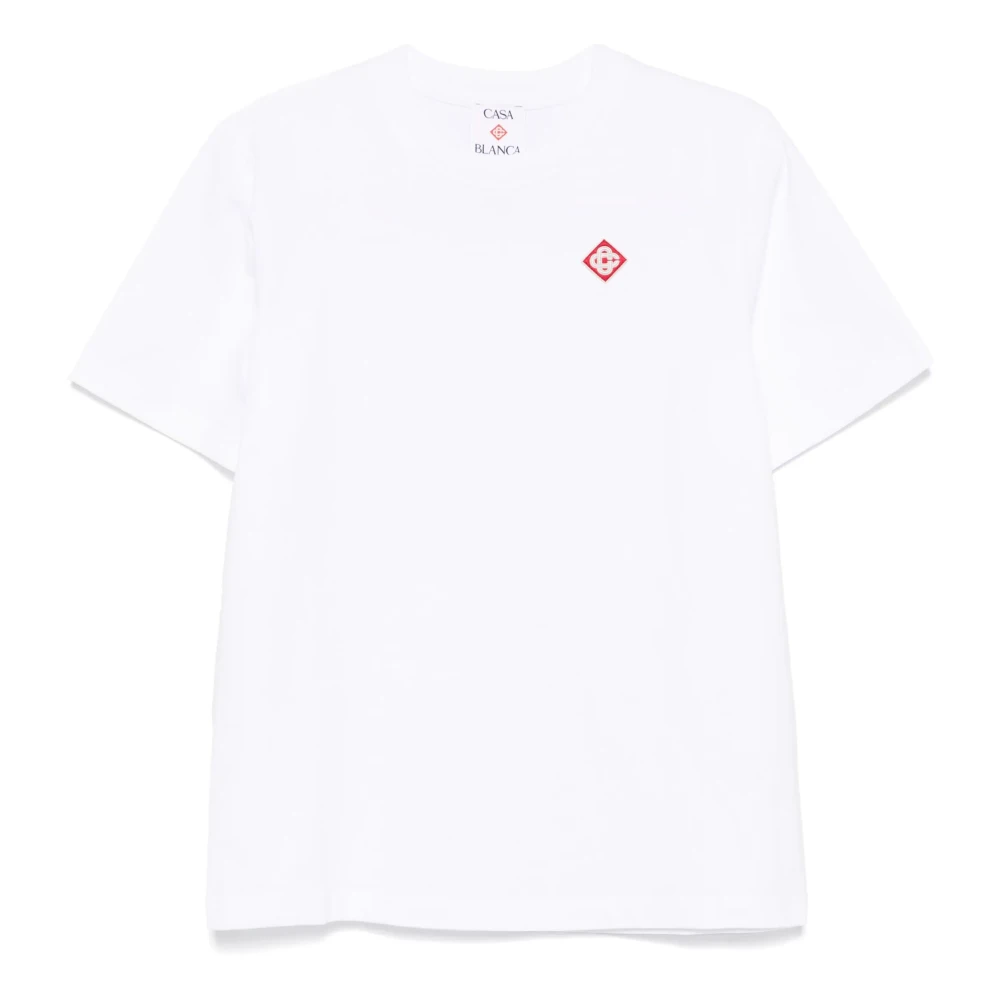 Casablanca Wit T-shirt met rood diamantlogo White Heren