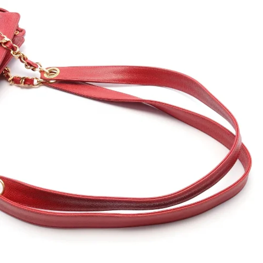 Chanel Vintage Pre-owned Leather crossbody-bags Red Dames