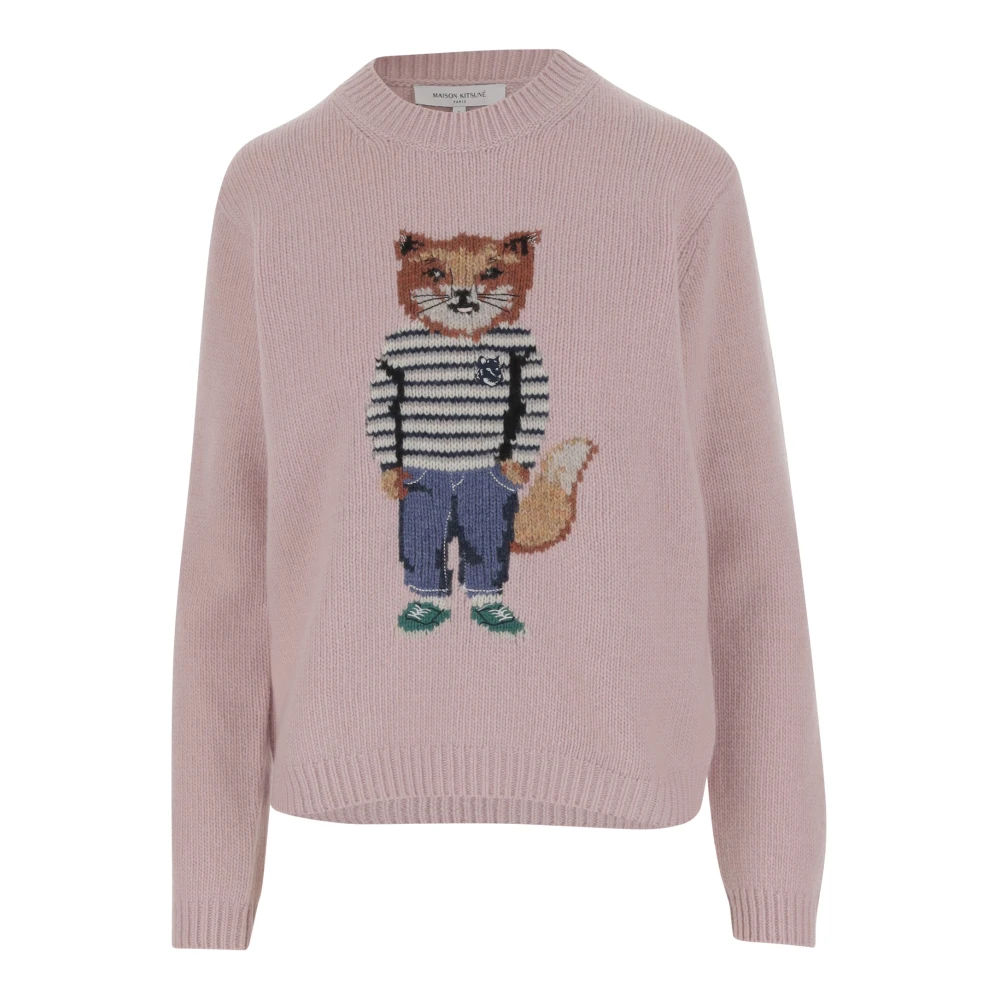 Maison Kitsuné Stijlvolle Sweaters Collectie Pink Dames