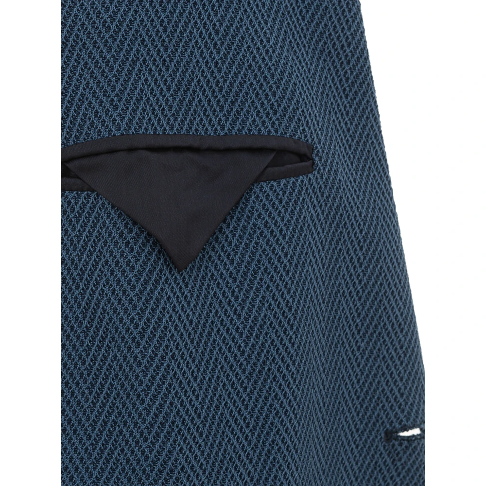 Brioni Gestructureerde Herringbone Jas Blue Heren
