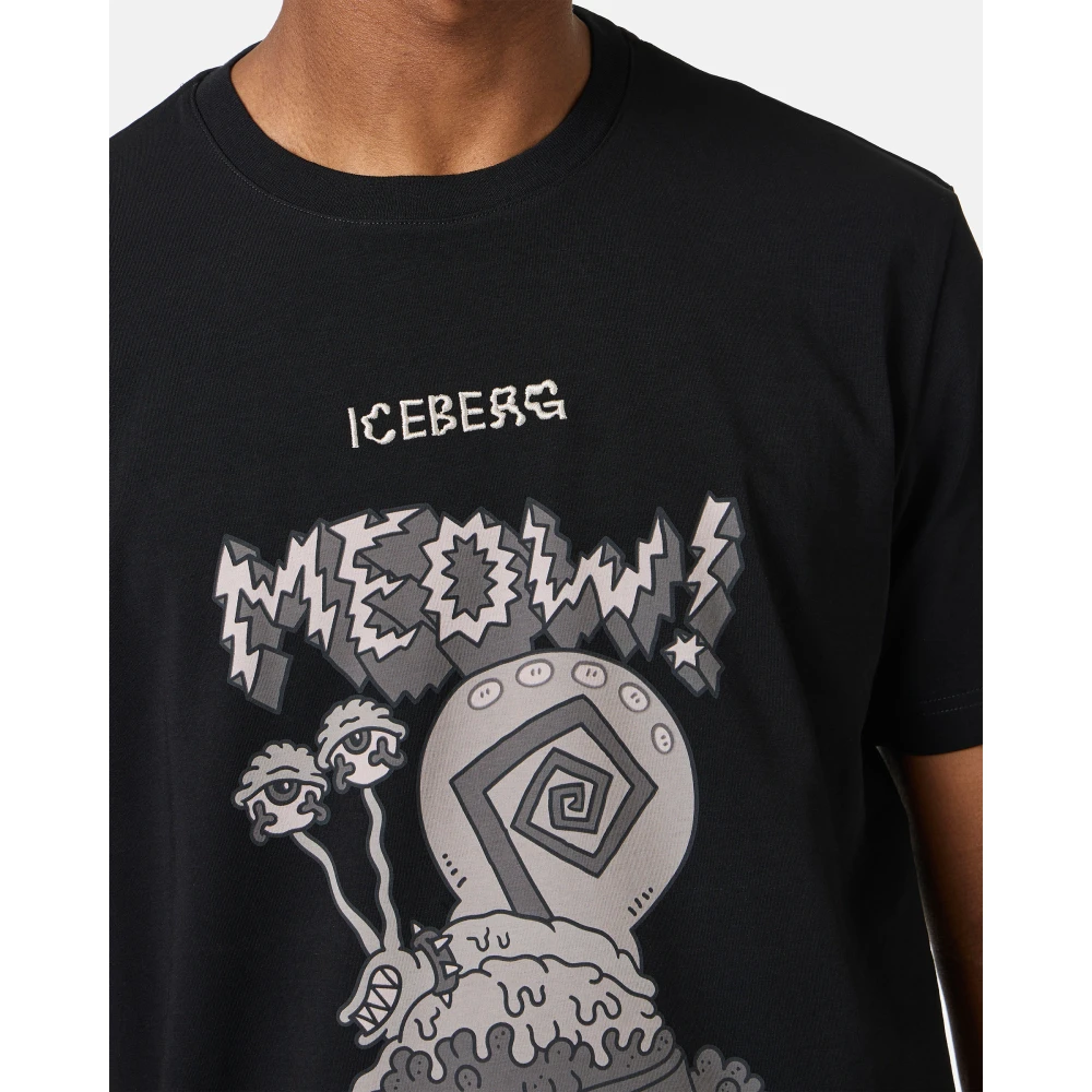 Iceberg Zwart regular-fit stretch jersey T-shirt Black Heren