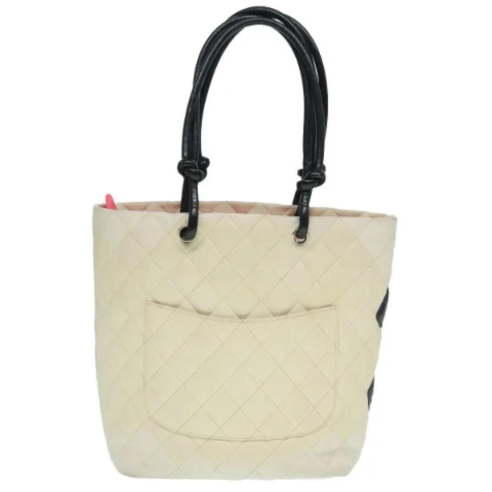 Chanel Vintage Pre-owned Leather totes Beige Dames