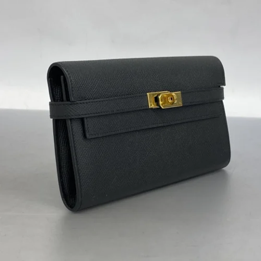 Hermès Vintage Pre-owned Leather wallets Black Dames