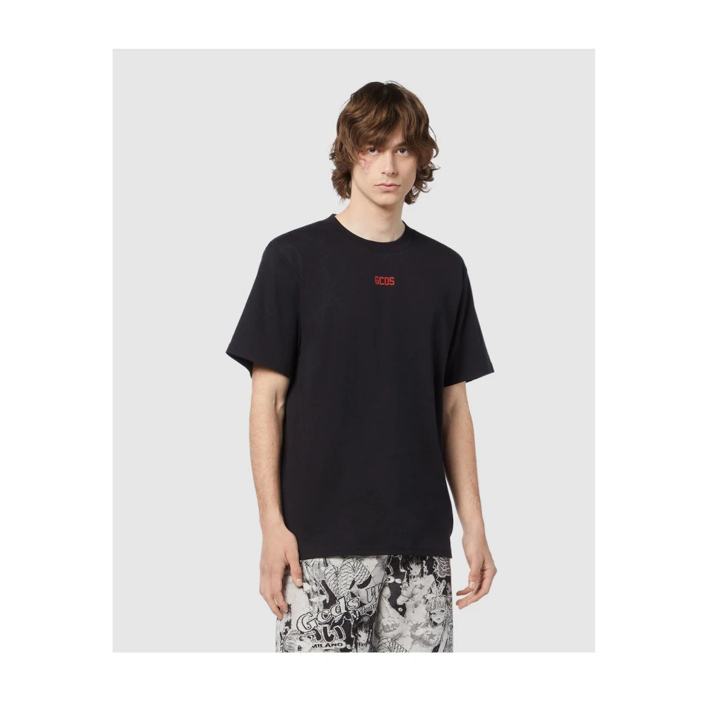 Gcds Katoenen T-shirt Black Heren
