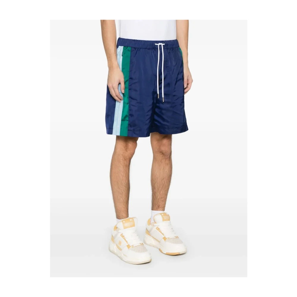 Casablanca Geplooide Nylon Blauwe Shorts Blue Heren