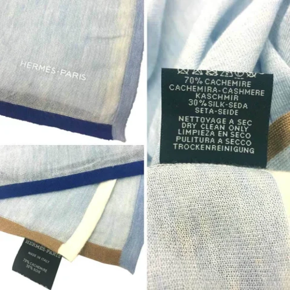 Hermès Vintage Pre-owned Cashmere scarves Blue Dames