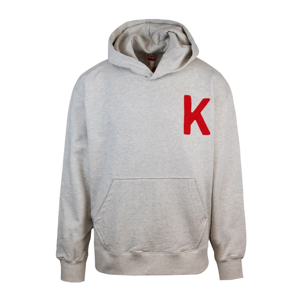 Kenzo Speelse hoodie met geborduurd 'K' embleem Gray Heren