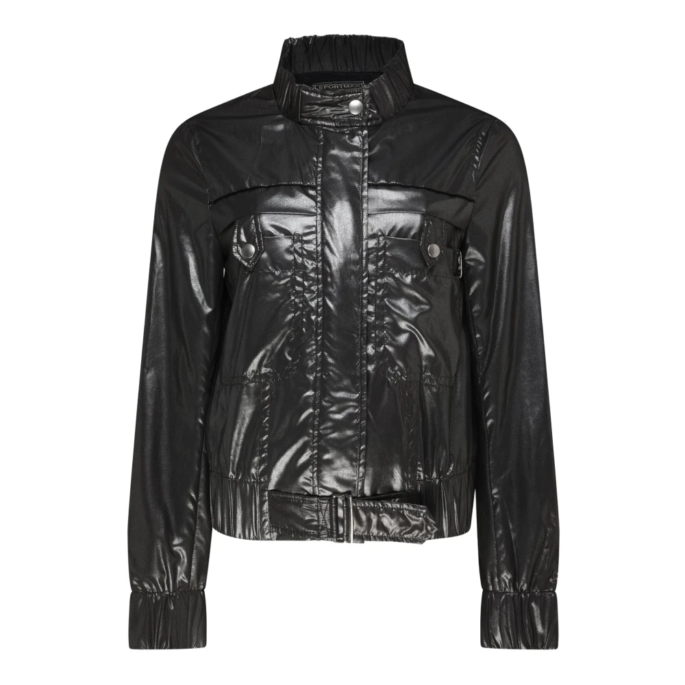 SPORTMAX Antraciet Jas voor Actieve Levensstijl Gray Dames