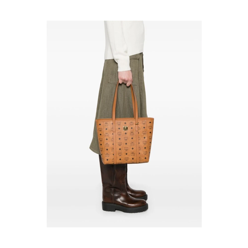 MCM Bruine Tote Tas met Ritssluiting Brown Dames