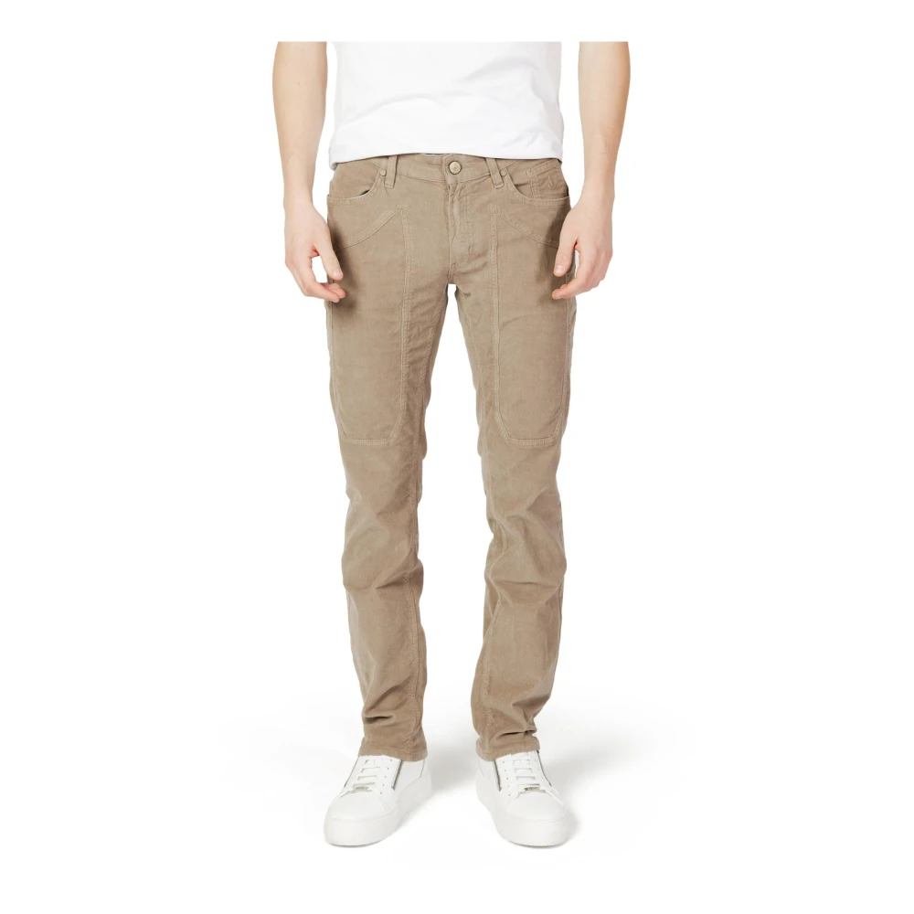 Jeckerson Heren Beige Rits Knopen Jeans Herfst Winter Beige Heren
