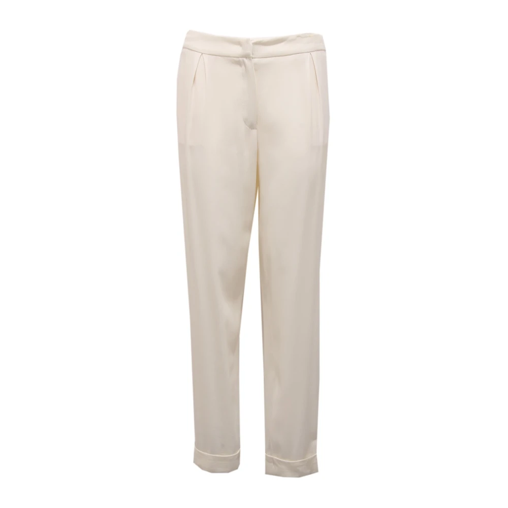 Fabiana Filippi Women's White Straight Trousers - Straight Trousers - M - Trousers