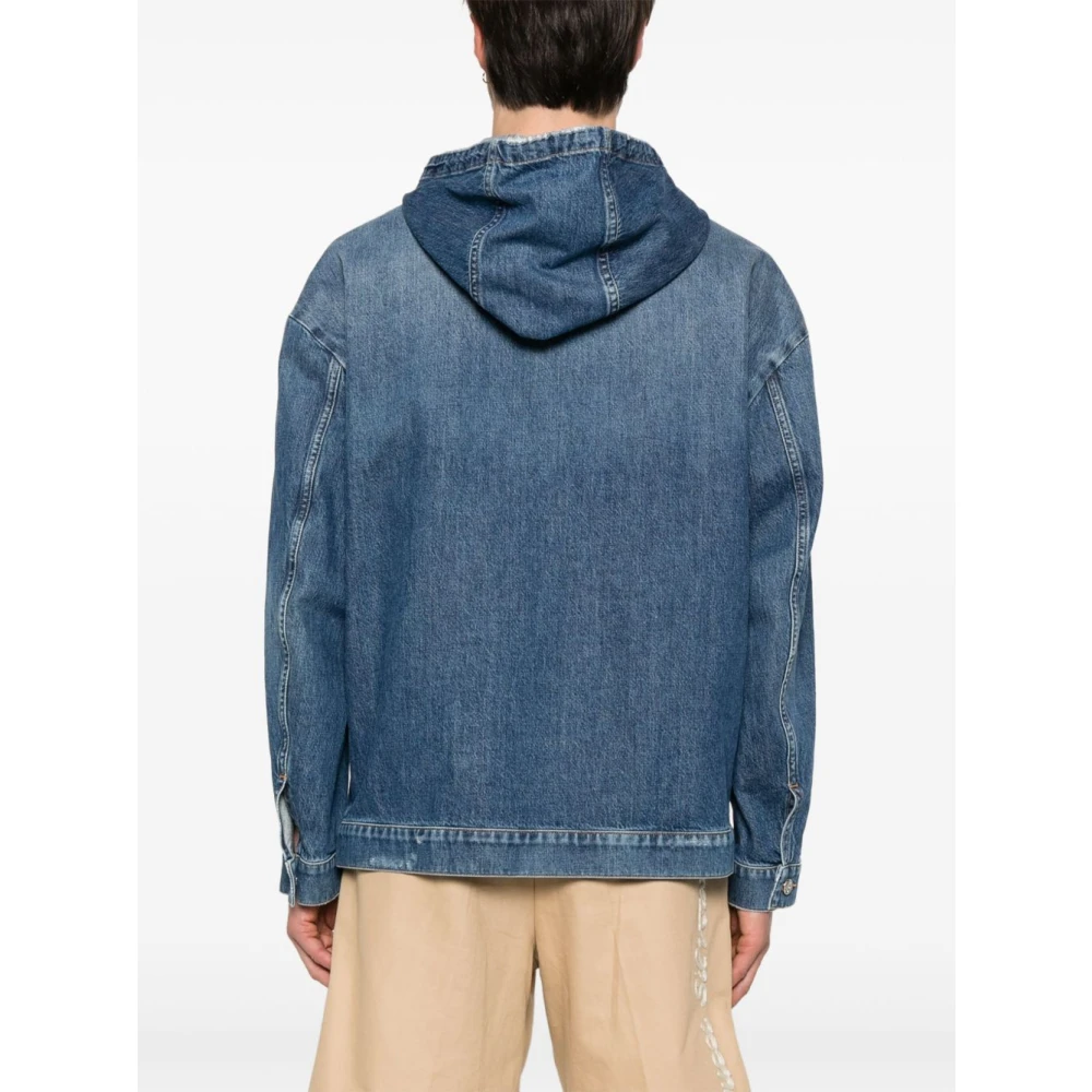 Dolce & Gabbana Indigo Blauwe Hoodiejas met Rits Blue Heren