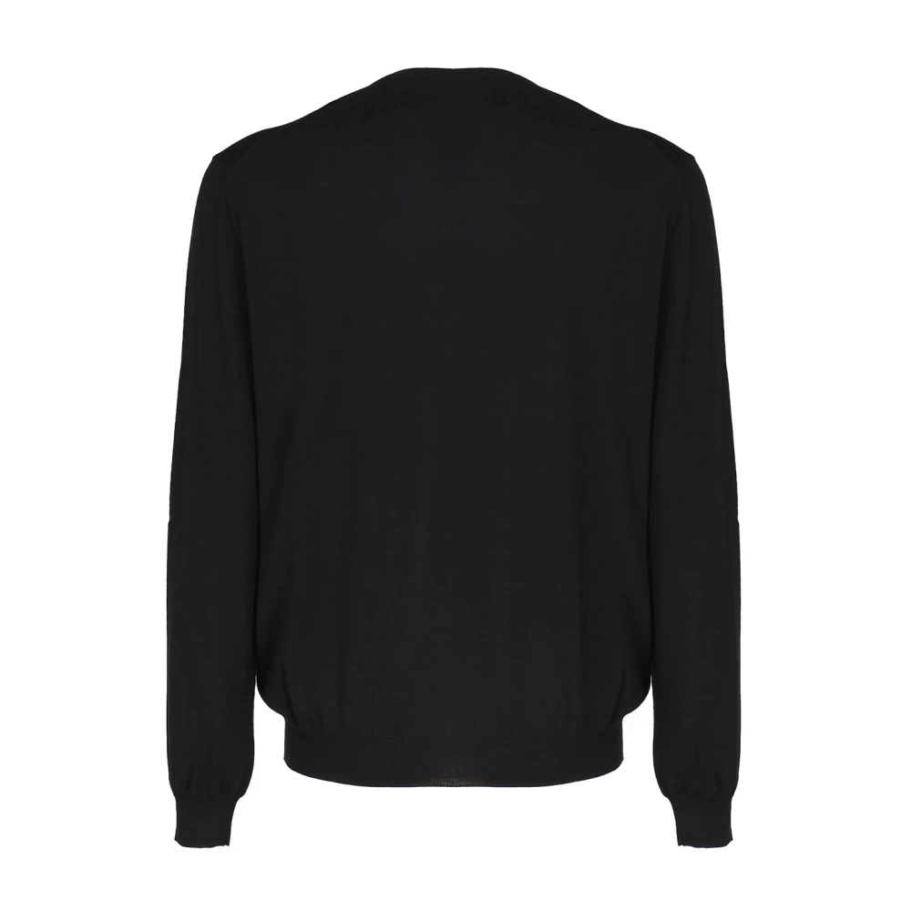 Malo Cashmere Silk Crew Neck Sweater Black Heren