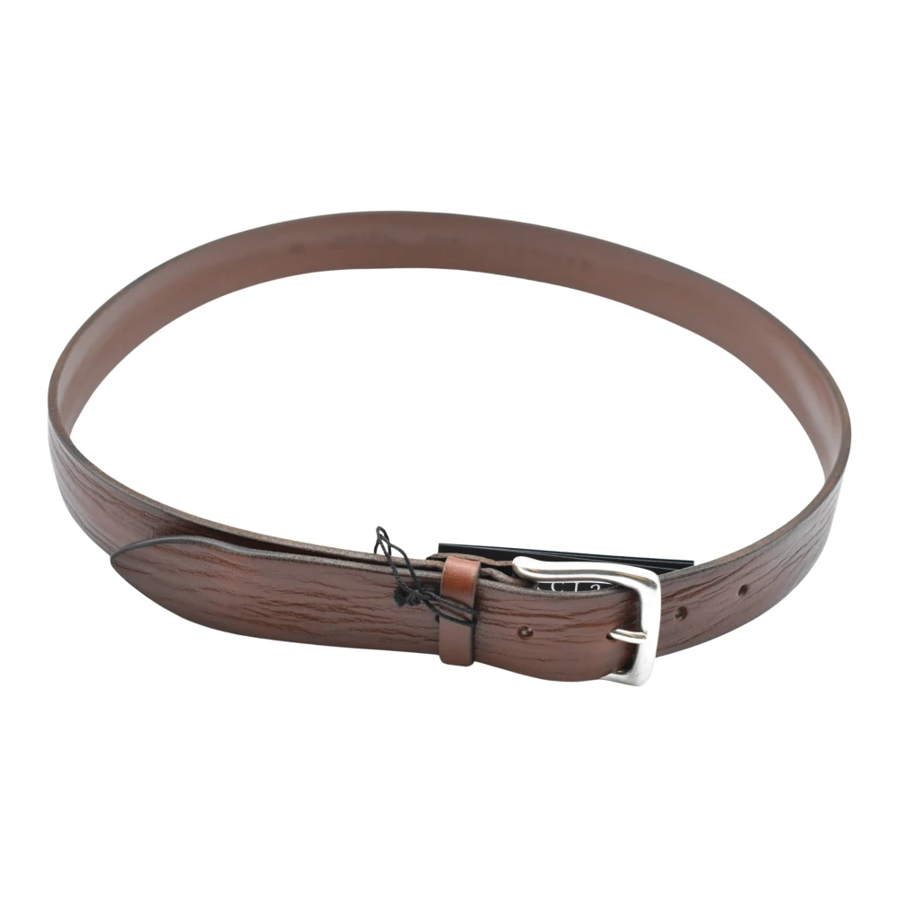 Orciani Bruin Leren Sportieve Wave Riem Brown Heren