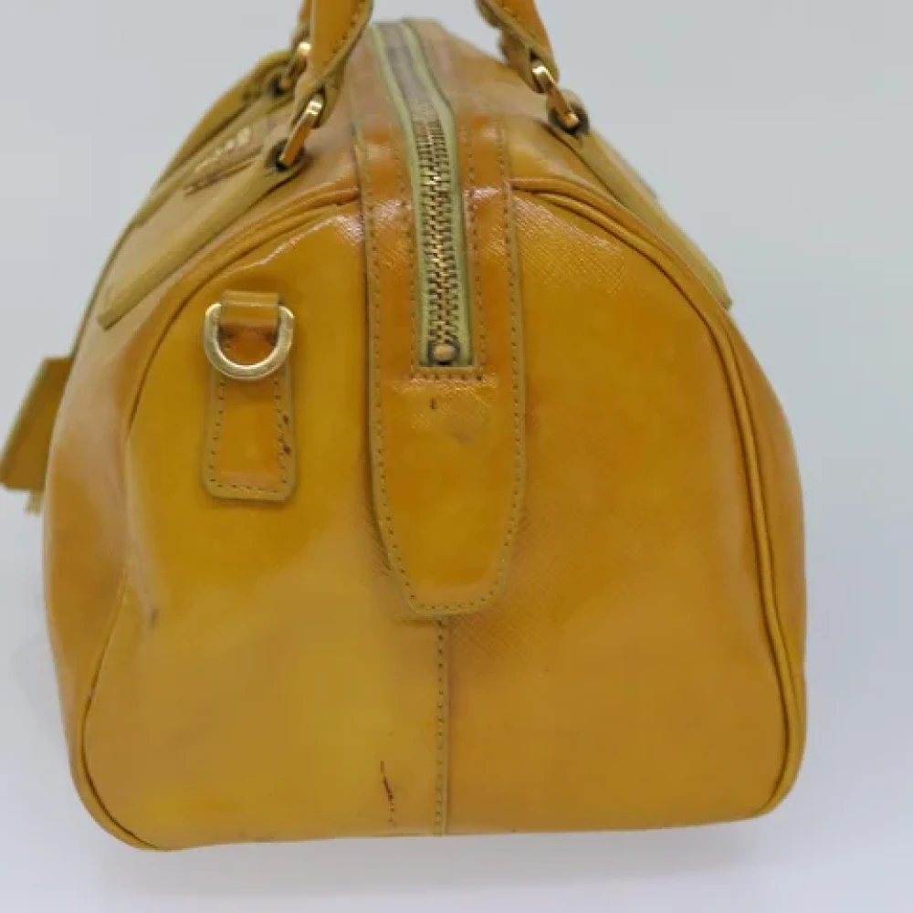 Prada Vintage Pre-owned Leather prada-bags Yellow Dames