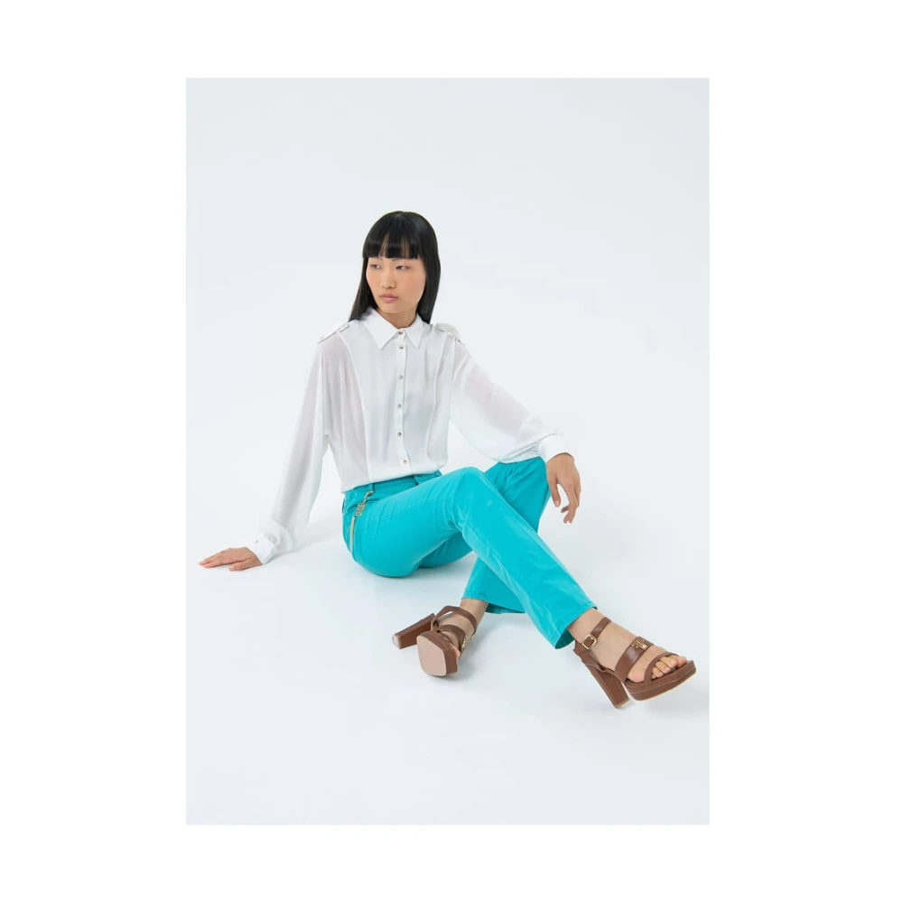 Fracomina Bootcut Broek Lente-Zomer 2024 Collectie Blue Dames