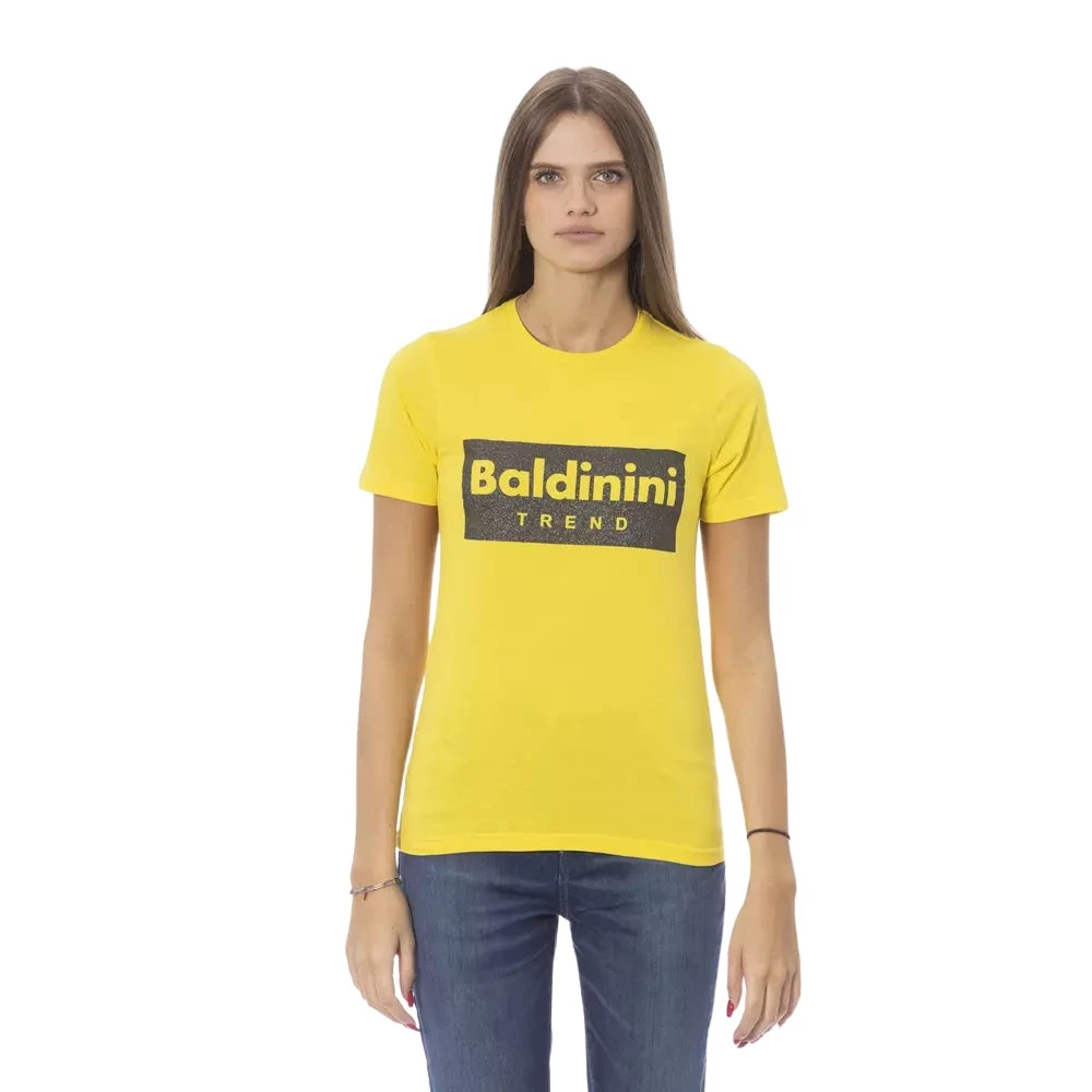 Baldinini Trendy Katoenen T-Shirt Yellow Dames