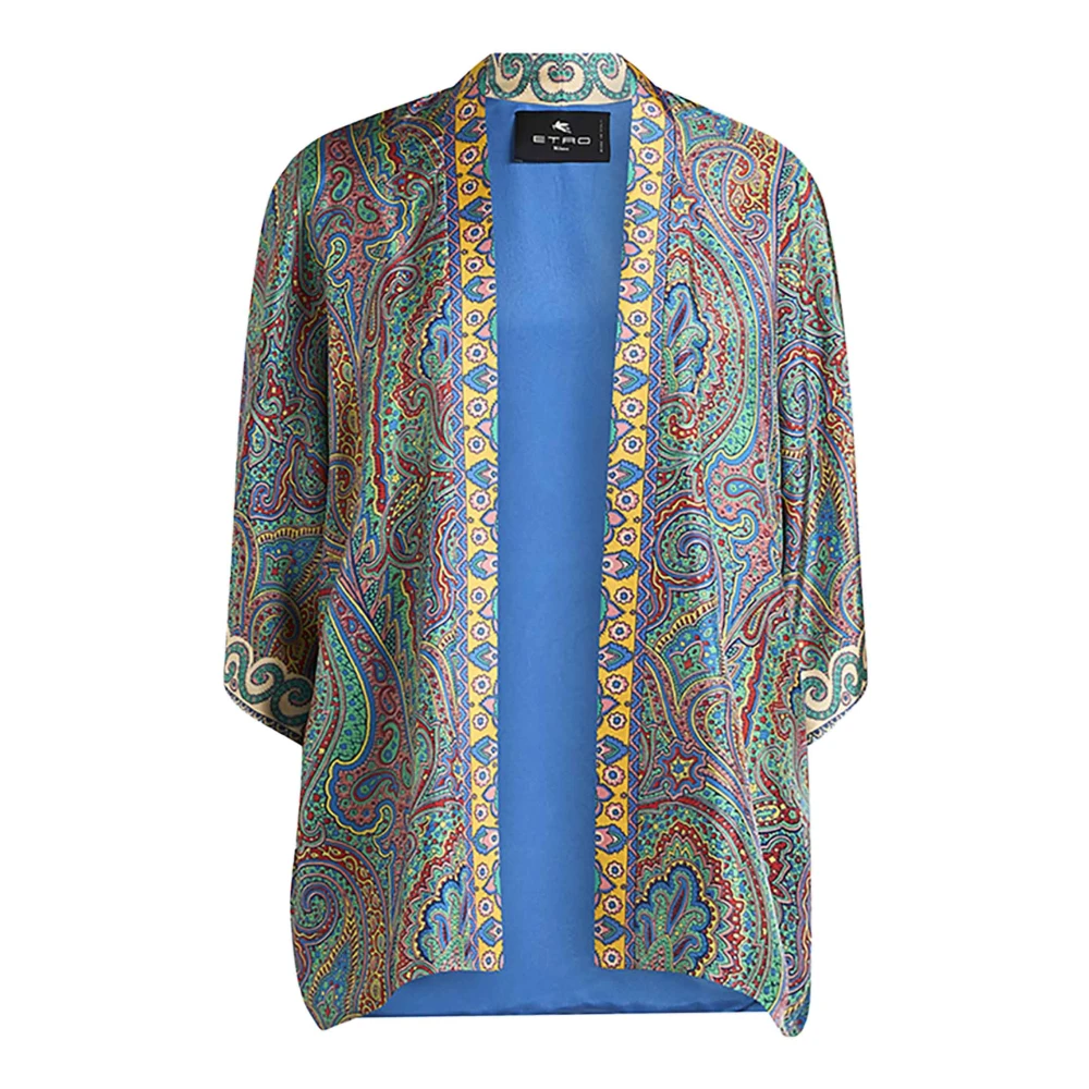 ETRO Groene Paisley Zijden Jas Multicolor Dames