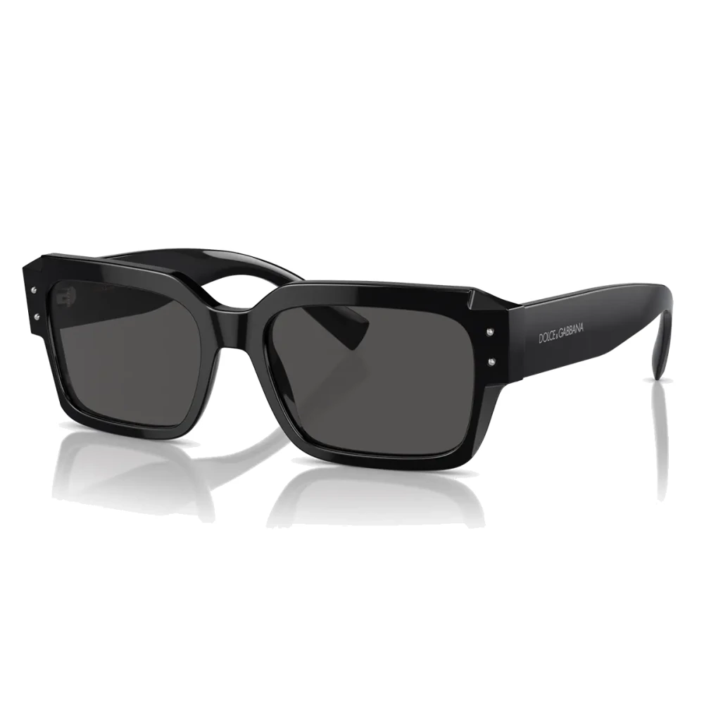 Dolce & Gabbana Black Square Sunglasses With Dark Grey Lenses - Unisex - Sunglasses - 56 Mm - Accessories