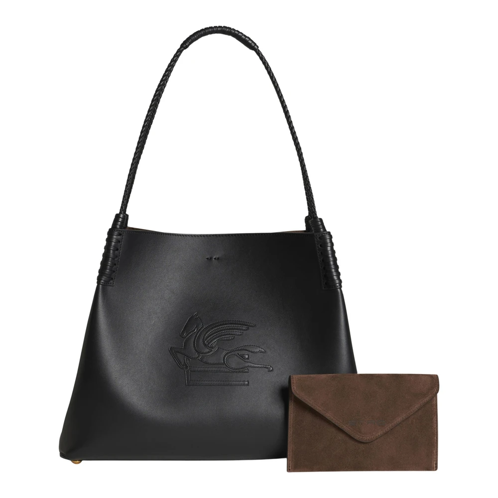 ETRO Zwarte Leren Tote Tas Black Dames