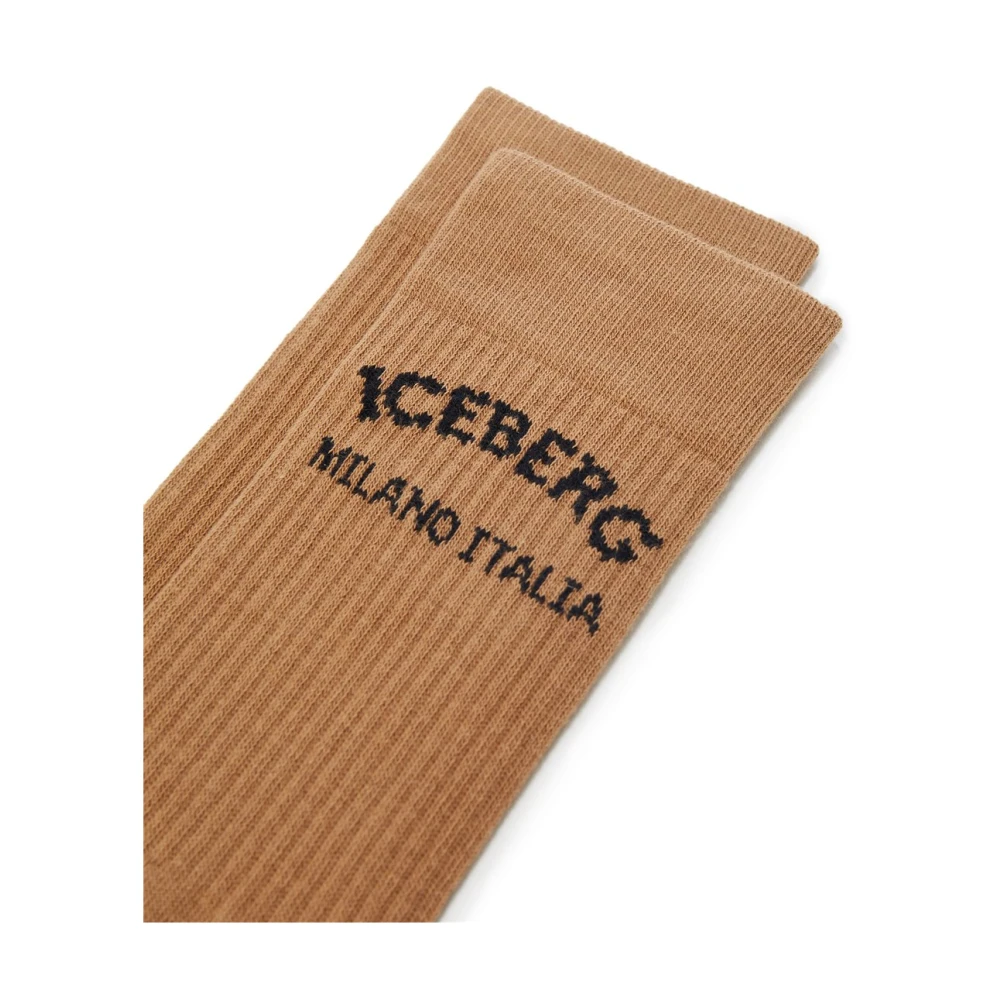 Iceberg Katoenen sokken met logo Brown Heren