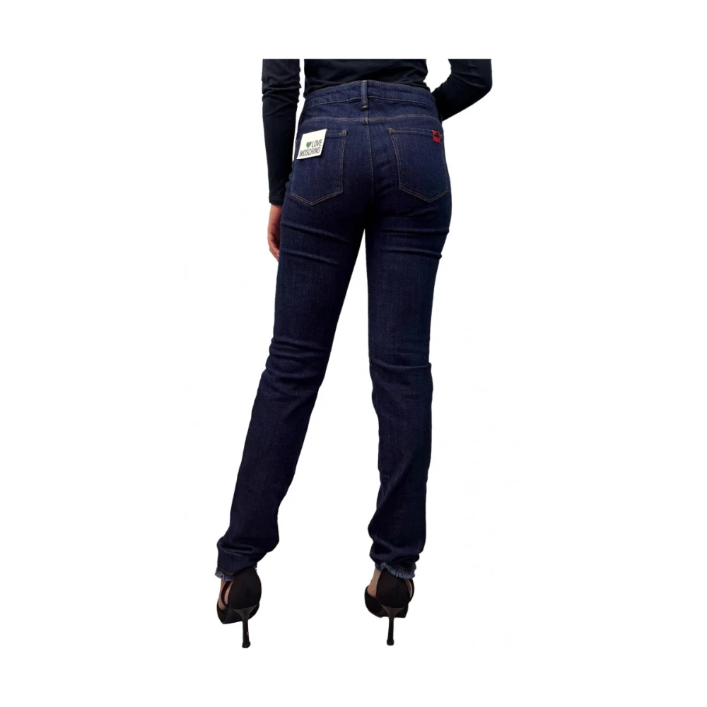 Love Moschino Klassieke Jeans in Katoen Elastaan Mix Blue Dames