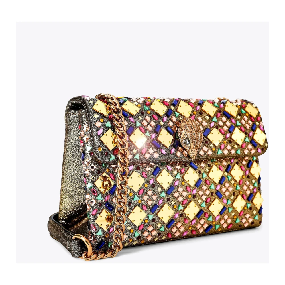 Kurt Geiger Crystal Kensington Tas met Gouden Adelaar Yellow Dames