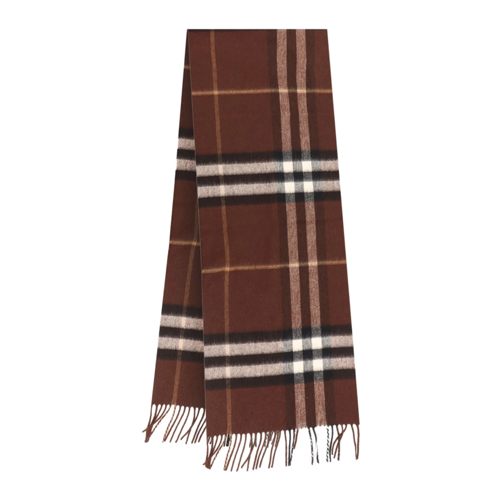 Burberry Women's Brown Checkered Scarf - Winter Scarves - One Size - Accessories