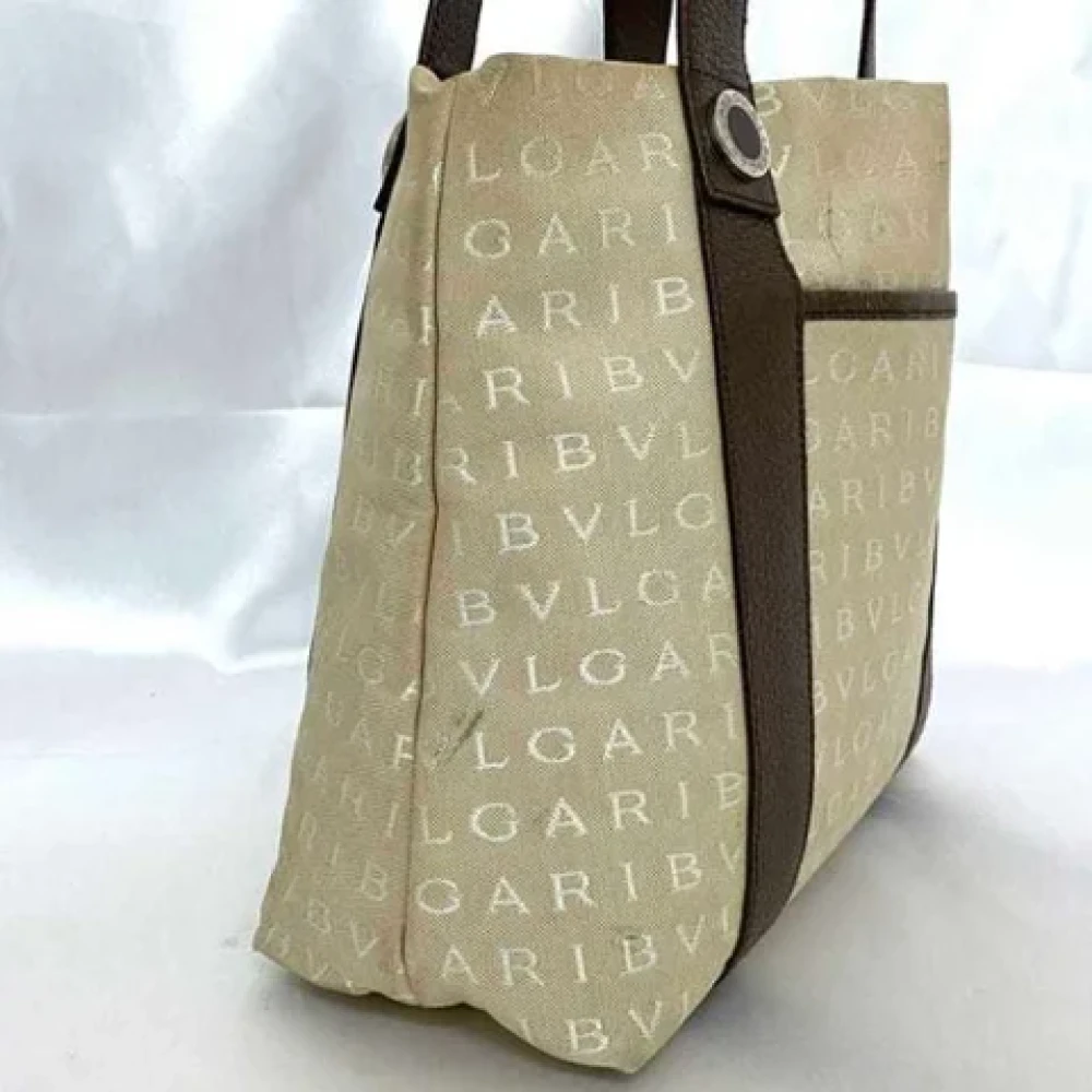 Bvlgari Vintage Pre-owned Leather totes Beige Dames