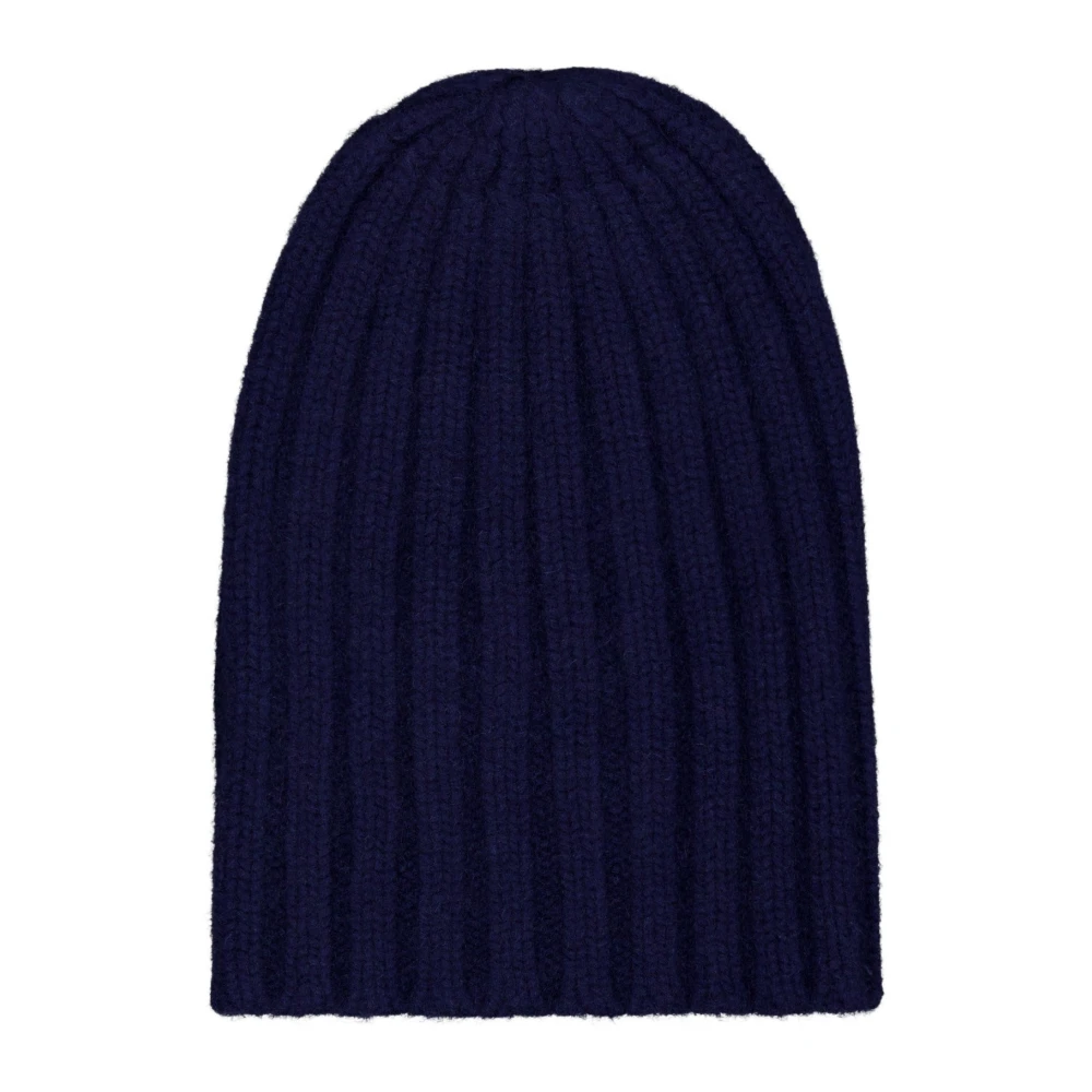 Laneus Alpacka Ribbstickad Beanie Mössa Blue, Unisex