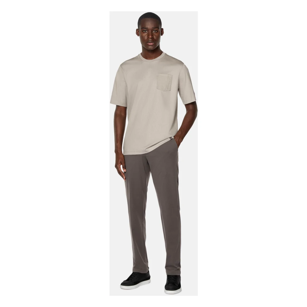 Boggi Milano B-Tech Stretch Nylon Broek Beige Heren