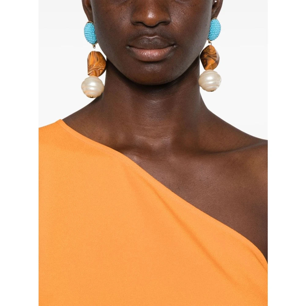 Taller Marmo Oranje Asymmetrische One-Shoulder Jurk Orange Dames