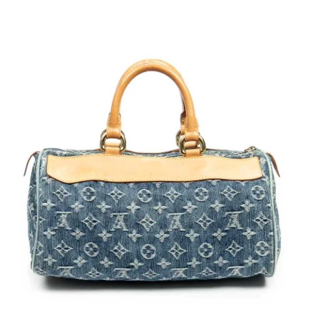 Louis Vuitton Vintage Pre-owned Denim handbags Blue Dames