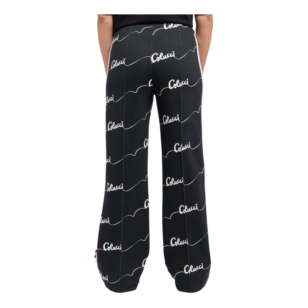 carlo colucci Wijde Pijp Sweatpants Di Vita Black Dames