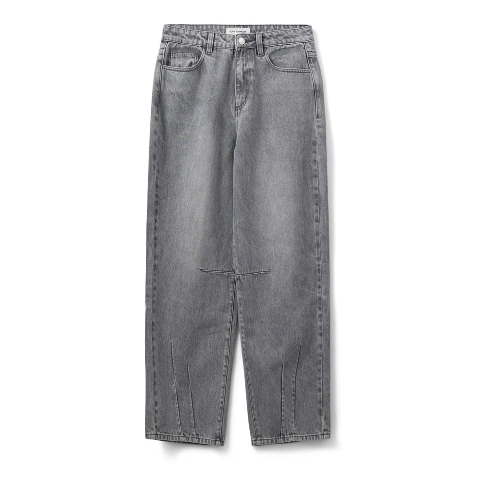 Sofie Schnoor Gray Loose Fit Jeans, Female, Xl, Stone Grey Jeans For Men