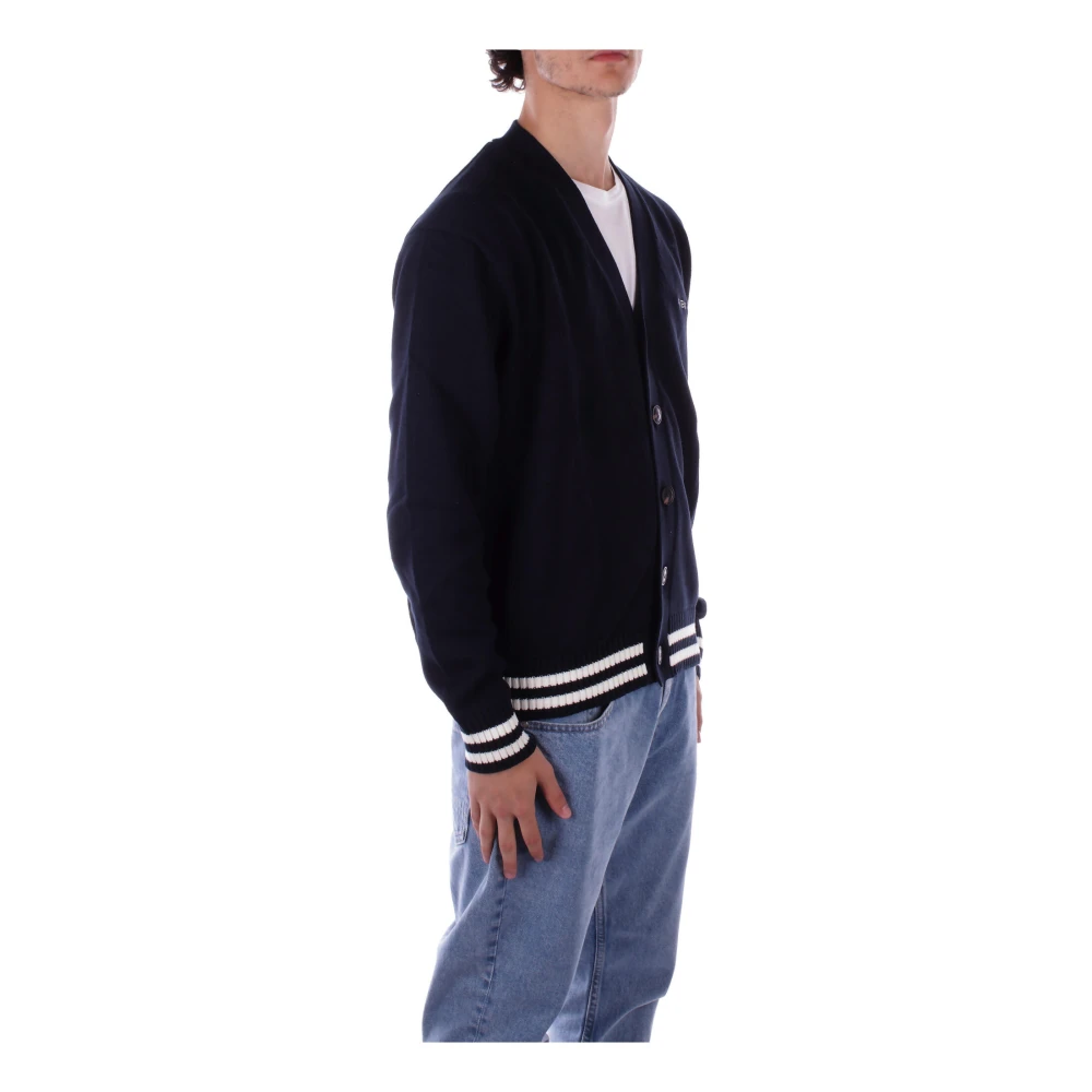 Guess Blauwe Cardigan met Voorlogo Knoop Blue Heren