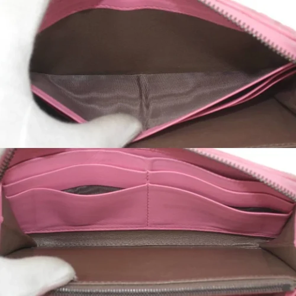 Bottega Veneta Vintage Pre-owned Fabric wallets Pink Dames