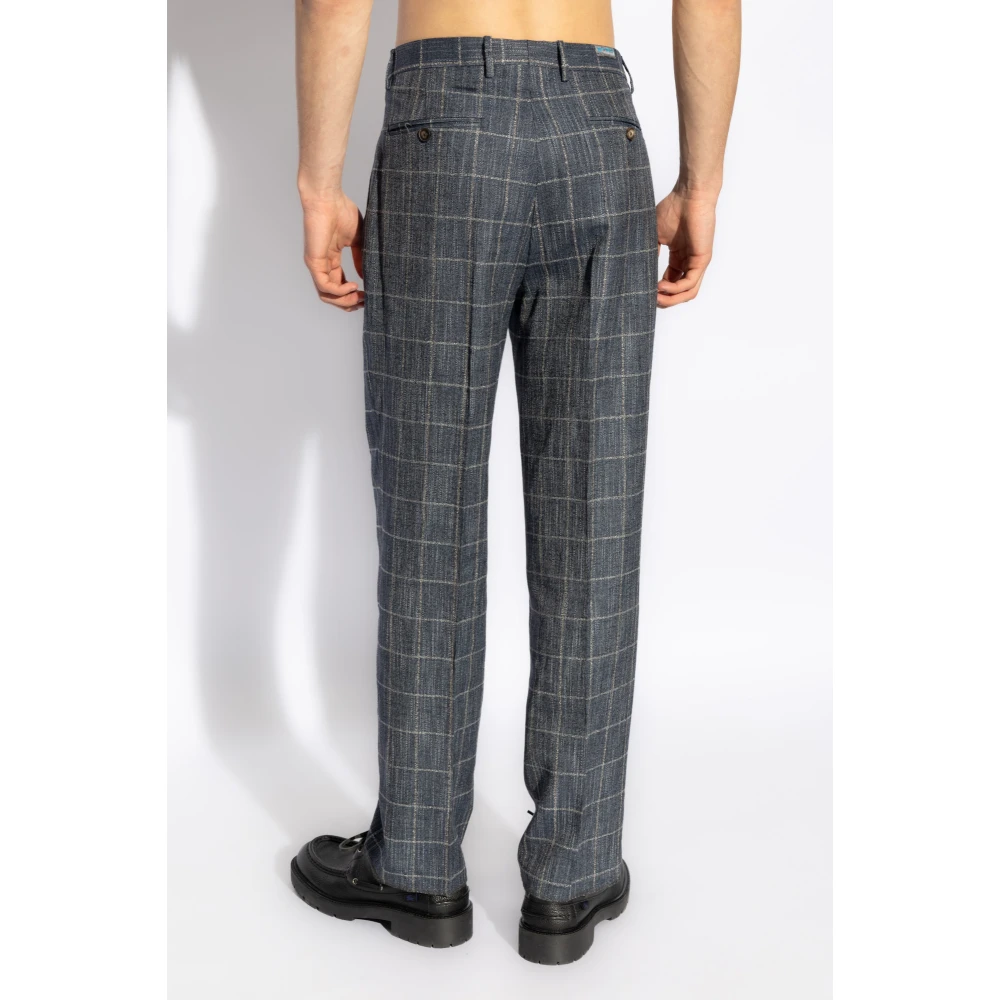 ETRO Broek met ruitpatroon Blue Heren