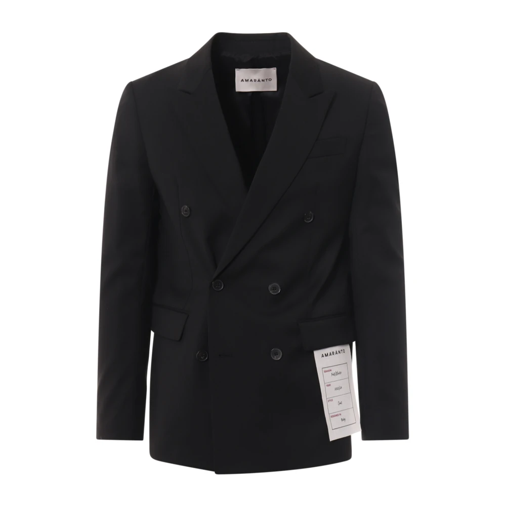 Amaránto Dubbelrijige Zwarte Blazer Black Heren