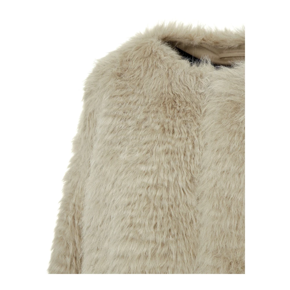 drykorn Bontjas met ronde halslijn Beige Dames