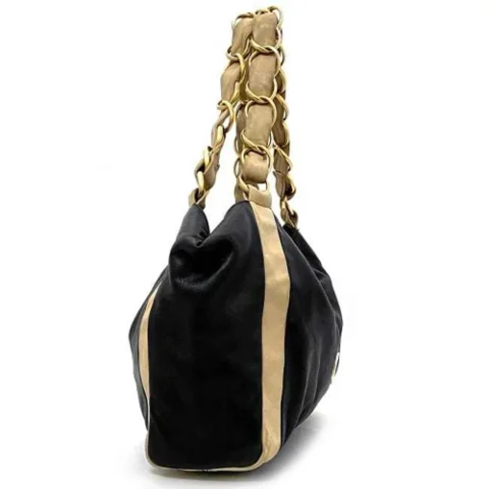 Chanel Vintage Pre-owned Leather totes Beige Dames