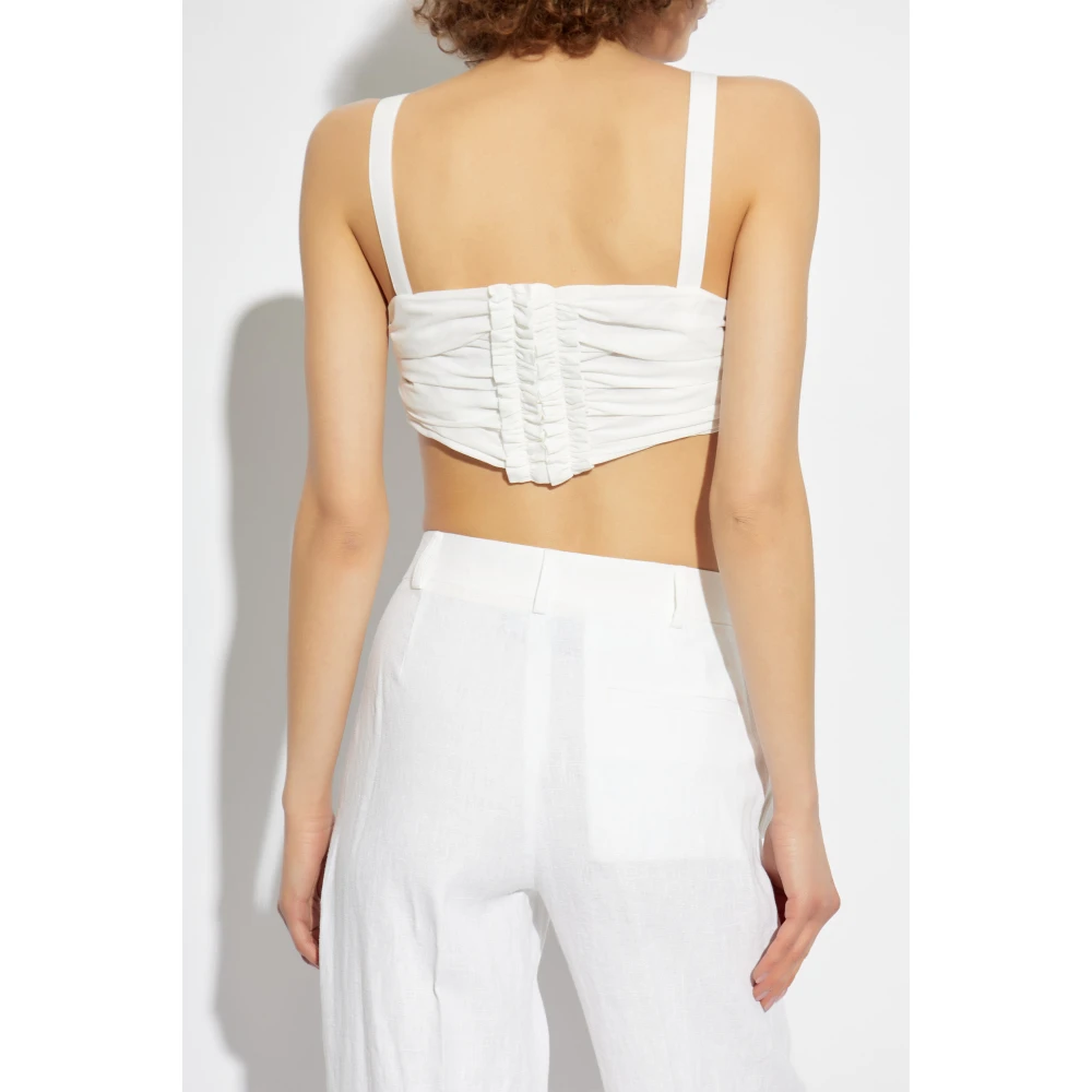 Moschino Korte top met bandjes White Dames