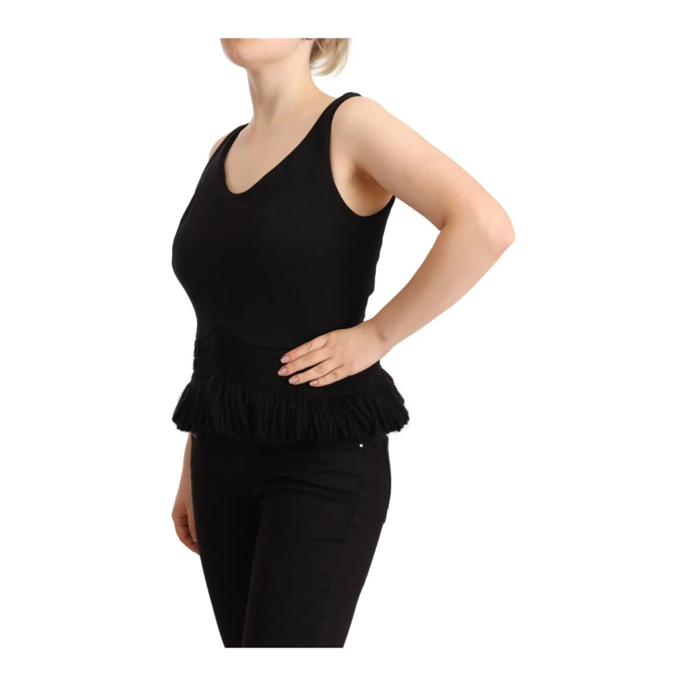 Ermanno Scervino Mouwloze Designer Tanktop in Zwart Black Dames