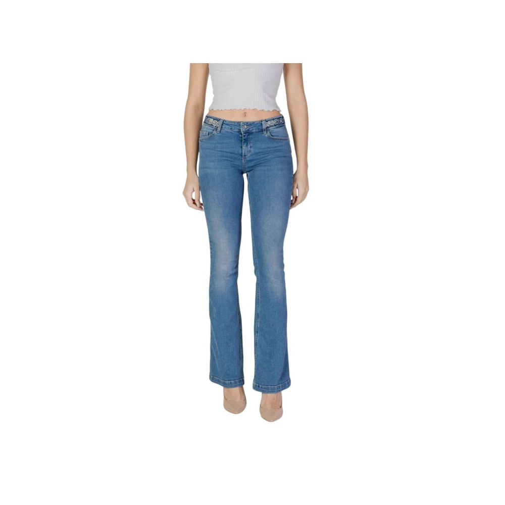 Liu Jo Vrouw Blauw Lichtblauwe Bootcut Jeans Voor En