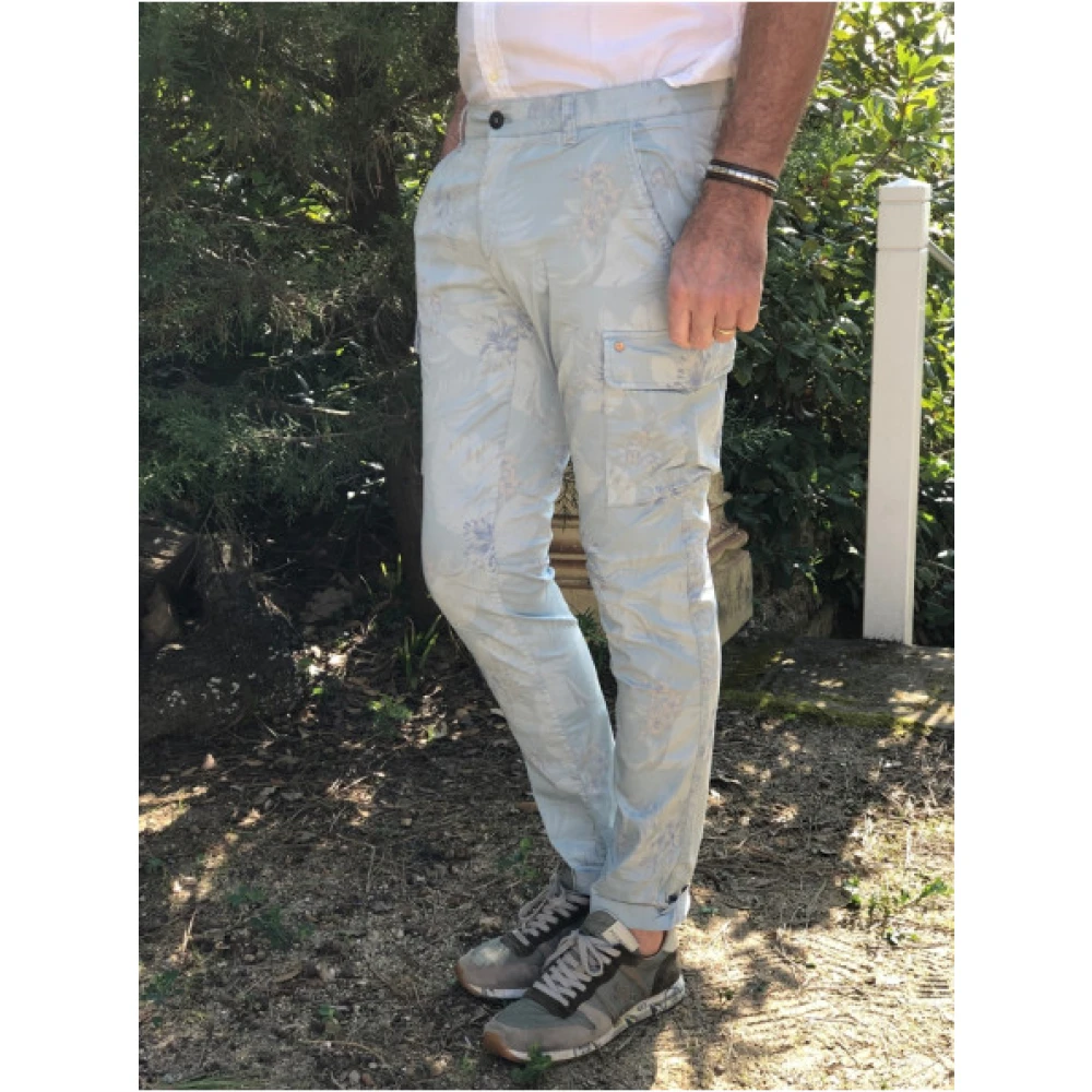 Mason's Cargo Broek met Bloemenprint Gray Heren