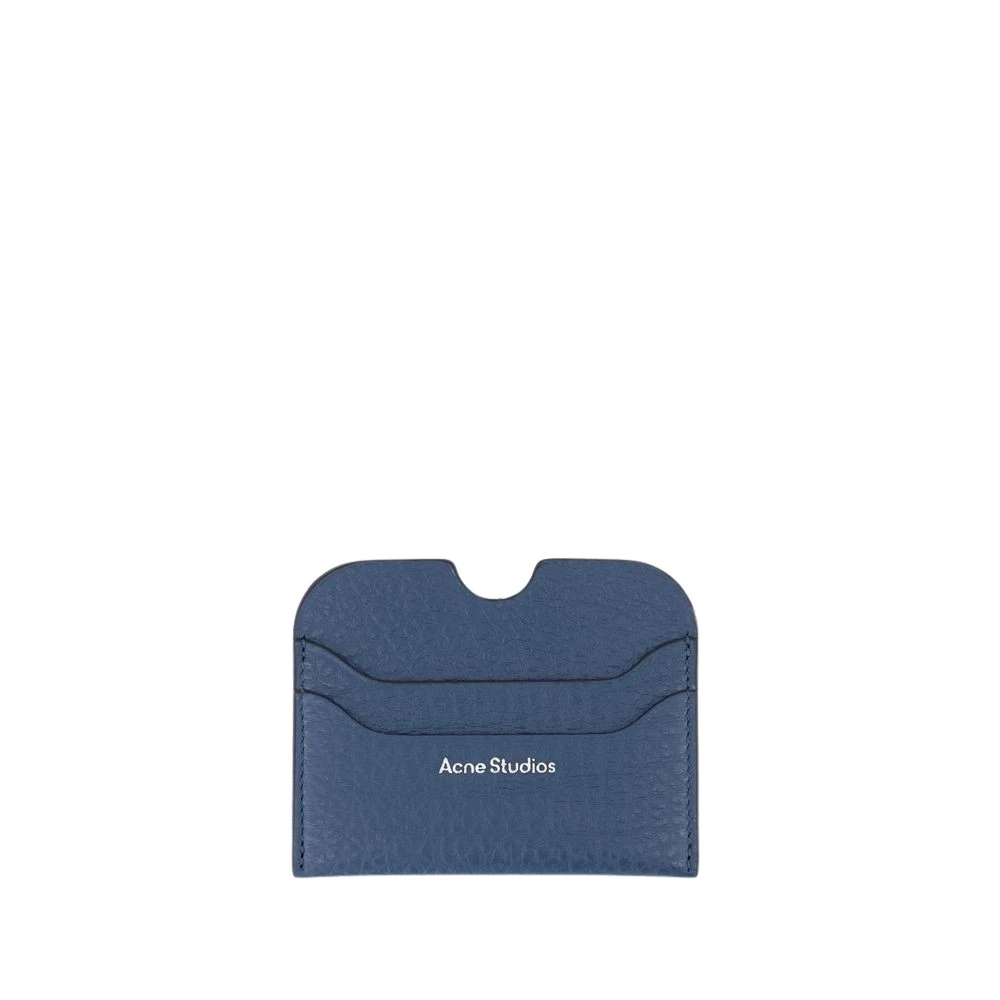 Acne Studios Blauwe Leren Kaarthouder Blue Heren