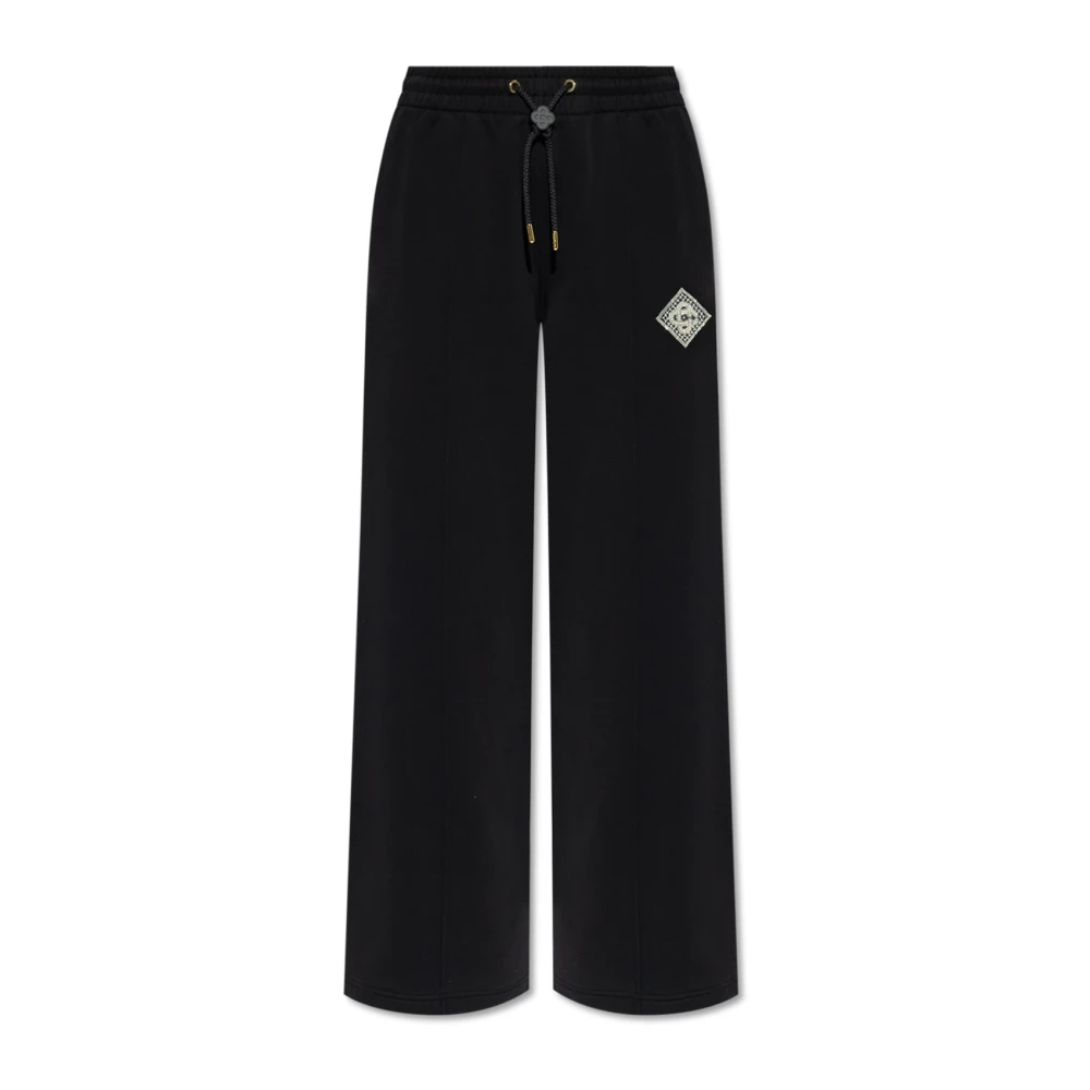 Casablanca Sweatpants met wijde pijpen Black Dames