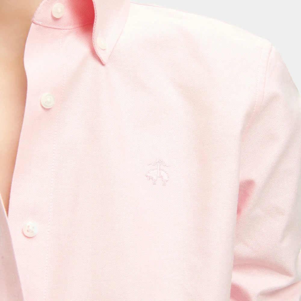 Brooks Brothers Classic Fit Oxford Hemd met Knoopjes Pink Dames