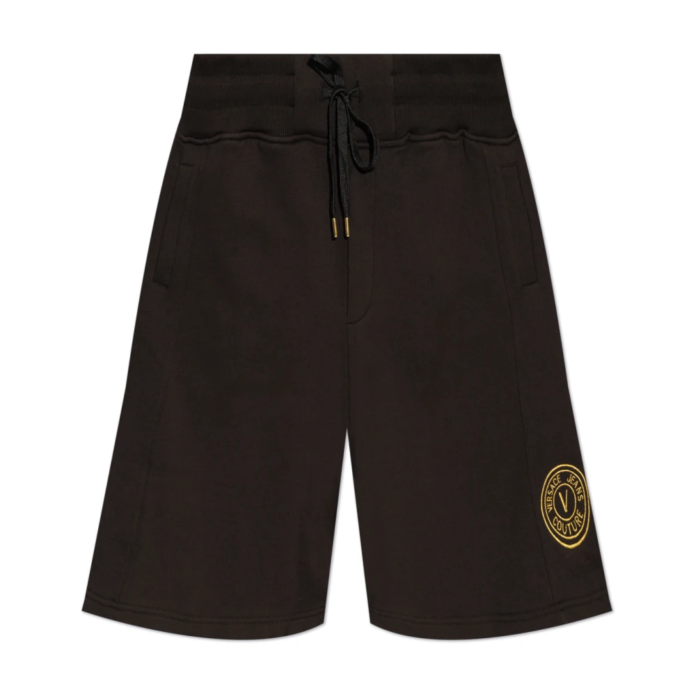 Versace Jeans Couture Shorts met geborduurd logo Black Heren